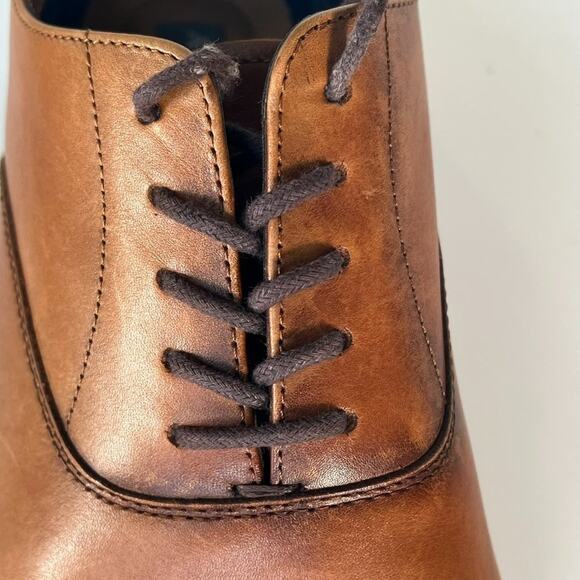 Aston Grey Saumon Leather Oxford Dress Shoes Tan Cognac Brown Men 8 main image 5